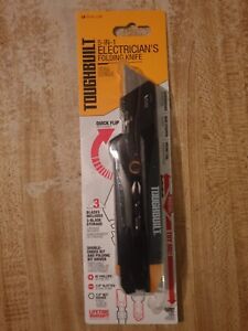 Toughbuilt 5 In 1 Electrician's Folding Utility Knife TBH412IM Quick Flip Prying