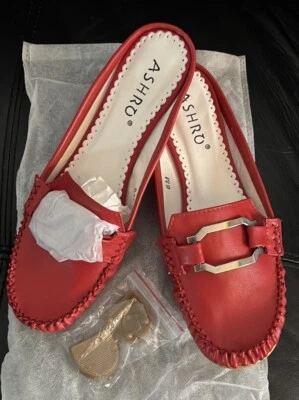 Ashro Red Rush Hour Moccasin Mule Slide NIB NEW Size 8m - Image 1 of 4
