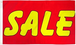 "SALE RED & YELLOW" flag 2x3 ft polyester banner sign RY - Picture 1 of 8