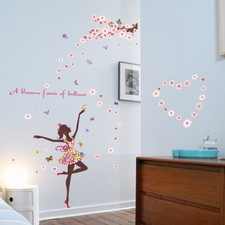 Fairy Flower Butterfly Style Wall Sticker Decal For Nursery Kids Baby Girl Room