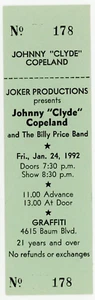 Johnny "Clyde" Copeland Concert Ticket Graffiti Showcase Pittsburgh, PA 1992 - Picture 1 of 2