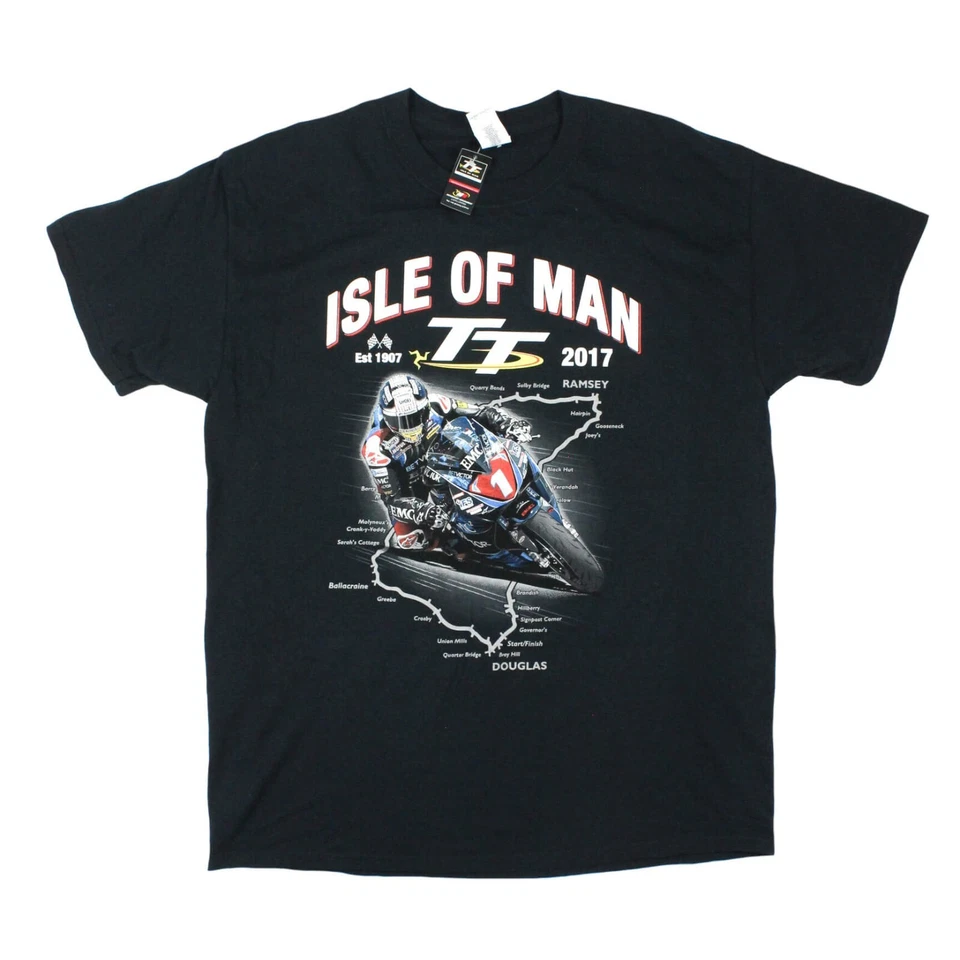 Raro NUEVO Oficial Isla de Man TT 2017 Camiseta Para Hombre Talla L - Imagen 1 de 4
