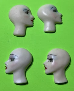 Lote de 4 perfiles faciales camafeo dama para broche prendedor productos de joyería, artesanía de muñecas - Imagen 1 de 8