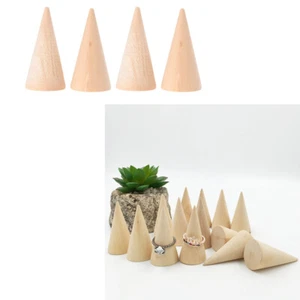 10x Jewelry Finger Ring Display Holder Stand Wood Cone Rack Show Case Organizer - Picture 1 of 9