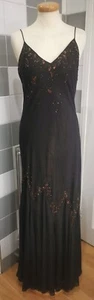 Vestido largo formal sin mangas con cuentas negras y bronce XSCAPE para mujer - Reino Unido 8-10 - Imagen 1 de 14