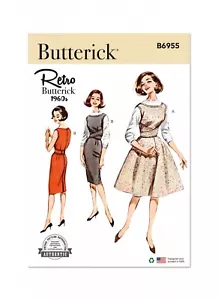 Abito maglione/pinafore Butterick Easy SEWING PATTERN B6955 Misses' retrò anni 60 - Foto 1 di 6