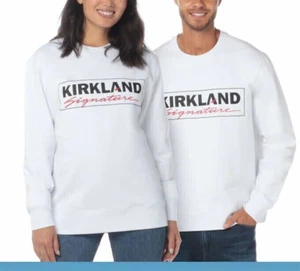 Kirkland Signature Logo Crewneck Sweater Unisex (White, Mens L - Womens XL) NWT - Picture 1 of 1