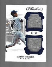 Elston Howard 2018 Panini Flawless Dual Memorabilia Sapphire 3/15 ⚾