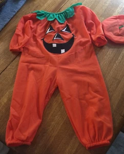 EUC Toddler Size 24 Months Halloween Pumpkin Costume w/Hat Made in the USA - Picture 1 of 3