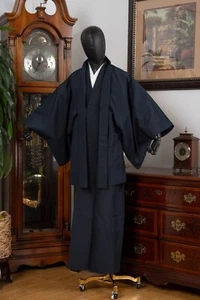 LIEBES VANILLE JAPANISCHER KIMONO/HAORI ENSEMBLE SET HERREN AUTHENTISCH JAPAN SAMURAI - Bild 1 von 9