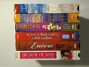 6 VHS lot Gaither Gospel Series Going Home Heaven Bloopers Encore Because Lives - Picture 1 of 12