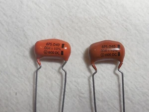 Qty(2) Sprague .004uf 600V 6PS Difilm Capacitors - Picture 1 of 4