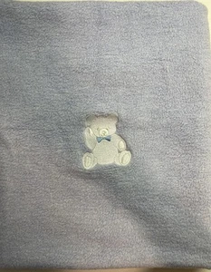 David Fussenegger Baby Blanket Light Blue Embroidered 29 X 36.Made In Austria - Picture 1 of 3