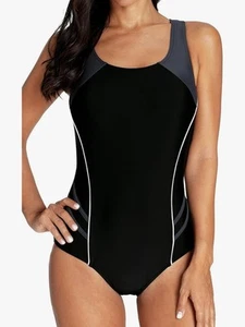 Women's One Piece Athletic Racerback Swimsuit Slimming Bathing Suit M Multicolor - Picture 1 of 8