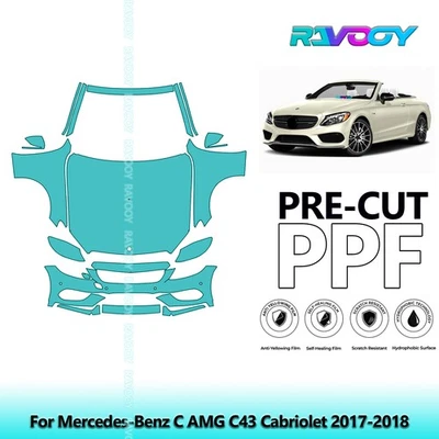 Kit de protección de pintura precortada PPF para Mercedes-Benz C AMG C43 Cabriolet 2017-2018 Foto 1 de 4