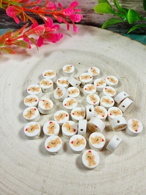 200 piezas Arcilla Polimérica Fimo Espaciador Heishi Navidad Pan de Jengibre Cuentas Suministros Hágalo Usted Mismo Foto 1 de 2