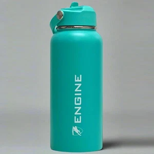 Engine 1 Litre Stainless Steel Drink Bottle / Straw - Turqua, Sports Water Bottl - Foto 1 di 3
