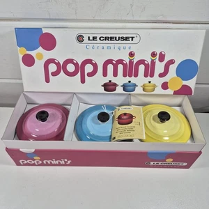Le Creuset round Pop mini cocotte ramekin 3 set Petite casseroles 10cm 0.25l New - Picture 1 of 8