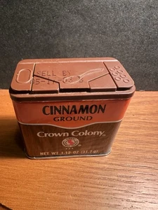 Vintage Crown Colony Ground Cinnamon Spice Tin – 1.12 oz Safeway Stores 1980s - Picture 1 of 3