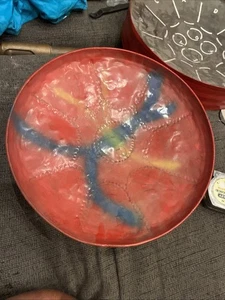 Vintage Karibik handbemalte Stahltrommel 14" Durchmesser, 3,5" dicke Steel Pan Drum - Bild 1 von 5