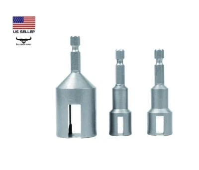 3 Piece 2-1/2" Wing Nut Driver Power Bit Set (for wing nuts, hook & eye screws) - Image 1 of 4