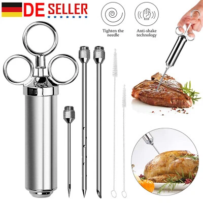 Edelstahl Marinierspritze BBQ Bratenspritze Gewürzspritze Fleischspritze 60ml DE - Bild 1 von 4