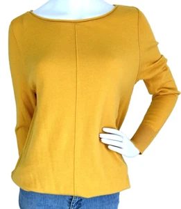 NWT Caslon Sweater Tunic Pullover Boat Neck Relaxed Fit Long Sleeve Yellow M - Picture 1 of 7