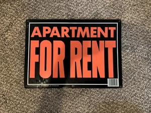 Apartment For Rent Metal Black/Orange Business/Street Sign 10"x14" 2 Pack - Picture 1 of 1