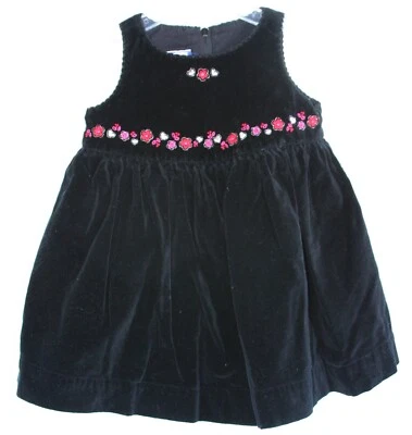 Vestido SPROCKETS Negro Terciopelo Forrado Infantil Niña 6-9 Meses Foto 1 de 2