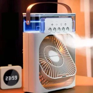 Raffreddatore d'aria portatile 3 in 1 ventola con luce notturna LED piccola ventola condizionatore d'aria - Foto 1 di 15