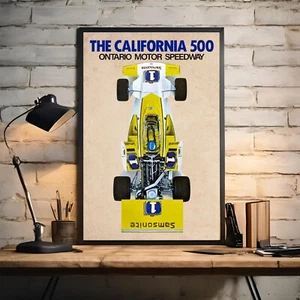 California 500 IndyCar Vintage Poster Ontario Motor Speedway Wandbild Kunstdruck Geschenk - Bild 1 von 22