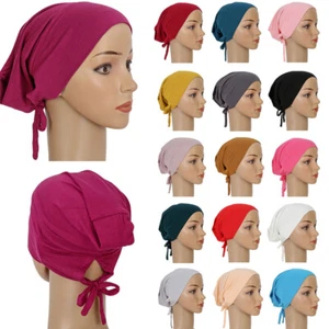 Mujeres Musulmanas Bajo Bufanda Hijab Gorra Bandana Prendas para la cabeza Sombrero Interior Turbante Envoltura - Imagen 1 de 41