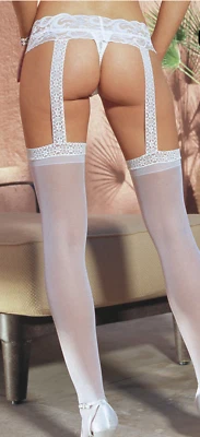 DREAMGIRL женщин чистый подвязки шланг/колготки 0013 один размер - белый - Изображение 1 из 4