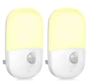 Plug In Motion Activated Detector Sensor LED Indoor Night Light Electrical Home - Picture 1 of 14