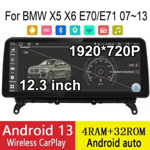 12.5" Car Android GPS Navigation Wifi For BMW X5 X6 Series E70 E71 2+32G Radio - Picture 1 of 10