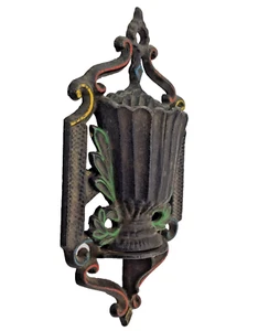 Vtg Wilton Cast Iron Matchstick Safe Holder Striker Wall Mount Hand Painted - Picture 1 of 5