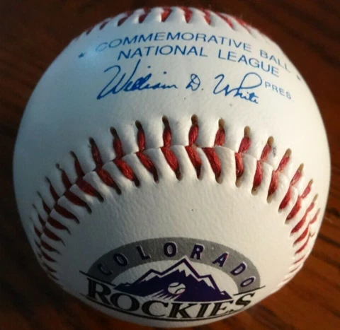 1993 Colorado Rockies Official MLB League Rawlings Baseball Inaugural Season Cover