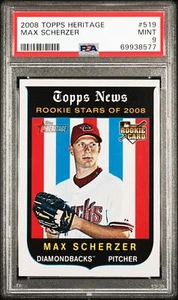 2008 Topps Heritage #519 Max Scherzer RC Rookie PSA 9 - Picture 1 of 2