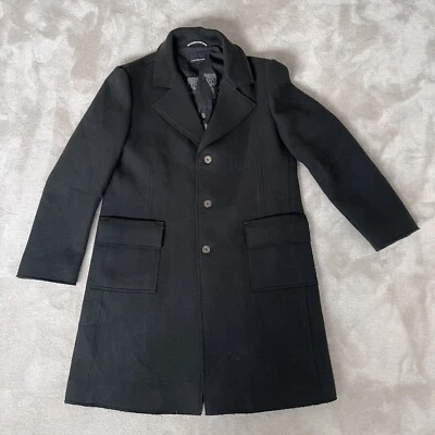 Calvin Klein Jeans Overcoat XXL Black Wool & Cashmere Single Breasted Mens - Image 1 of 4