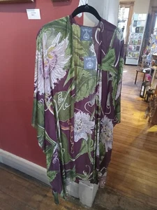 One Hundred Stars Royal Botanic Gardens O/S Open Jacket Floral Kimono NWT - Picture 1 of 8