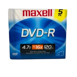 Maxell DVD-R 4.7GB GO 5 Pack new and sealed DVD R - Picture 1 of 3