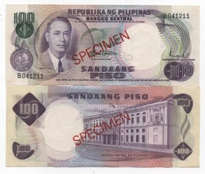 Philippines - 100 Piso 1969 aUNC / UNC P. 147S - Specimen Lemberg-Zp - Picture 1 of 1