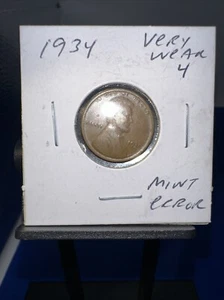 1934 Lincoln Wheat Cent Mint Error Very Weak Or Ghost 4 Very Rare - Picture 1 of 5