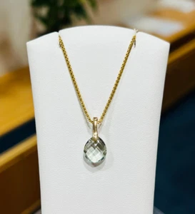 Einhänger 585 Gelbgold grüner Amethyst NEU - Bild 1 von 15