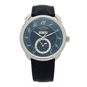 Hermes Arceau Grande Lune Blue Dial Mens Watch - Picture 1 of 7