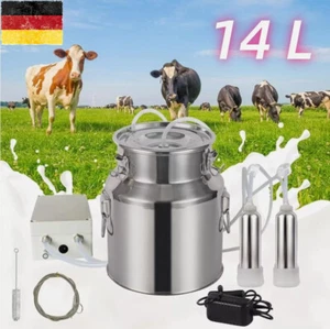Tragbare Elektroimpuls Elektrische Kuh Melkmaschine Melkausrüstung 14L Edelstahl - Bild 1 von 18