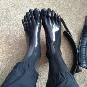 Latex Toe Socks Long Socks Unisex Fetish Handmade Black - Picture 1 of 5