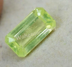 3.35 Ct Natural Green Peridot Emerald Shape VVS Pak Gemstone AGL Certified - Picture 1 of 6