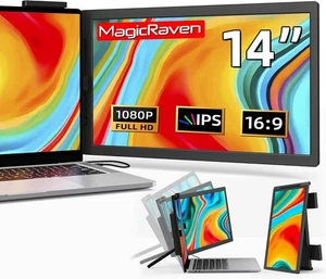 Laptop Screen Extender 14 Inch FHD 1080P IPS Portable Dual Monitor USB C HDMI - Picture 1 of 8