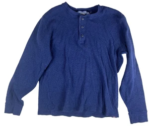 Faherty Prendas de Punto Térmicas XL Azul Camisa Henley Capa Base Acogedora Exterior Cálida Navidad - Imagen 1 de 20
